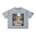 Rise Luxe From Smoke Concrete Rose Mineral Wash Boxy Cotton T-Shirt – Light Gray | S–2XL