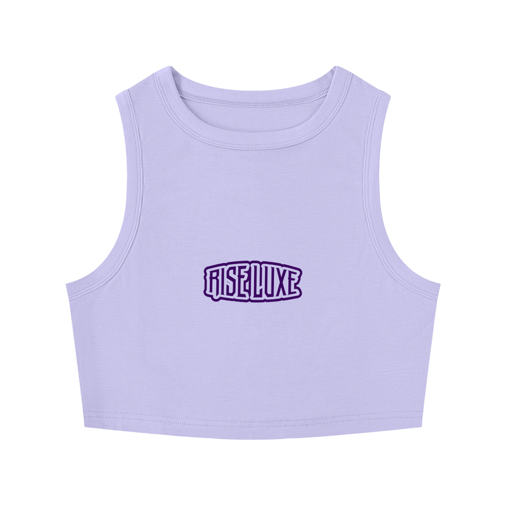 Rise Luxe Women's Crewneck Crop Tank Top – Light Purple Bodycon Rayon Blend, S–XL