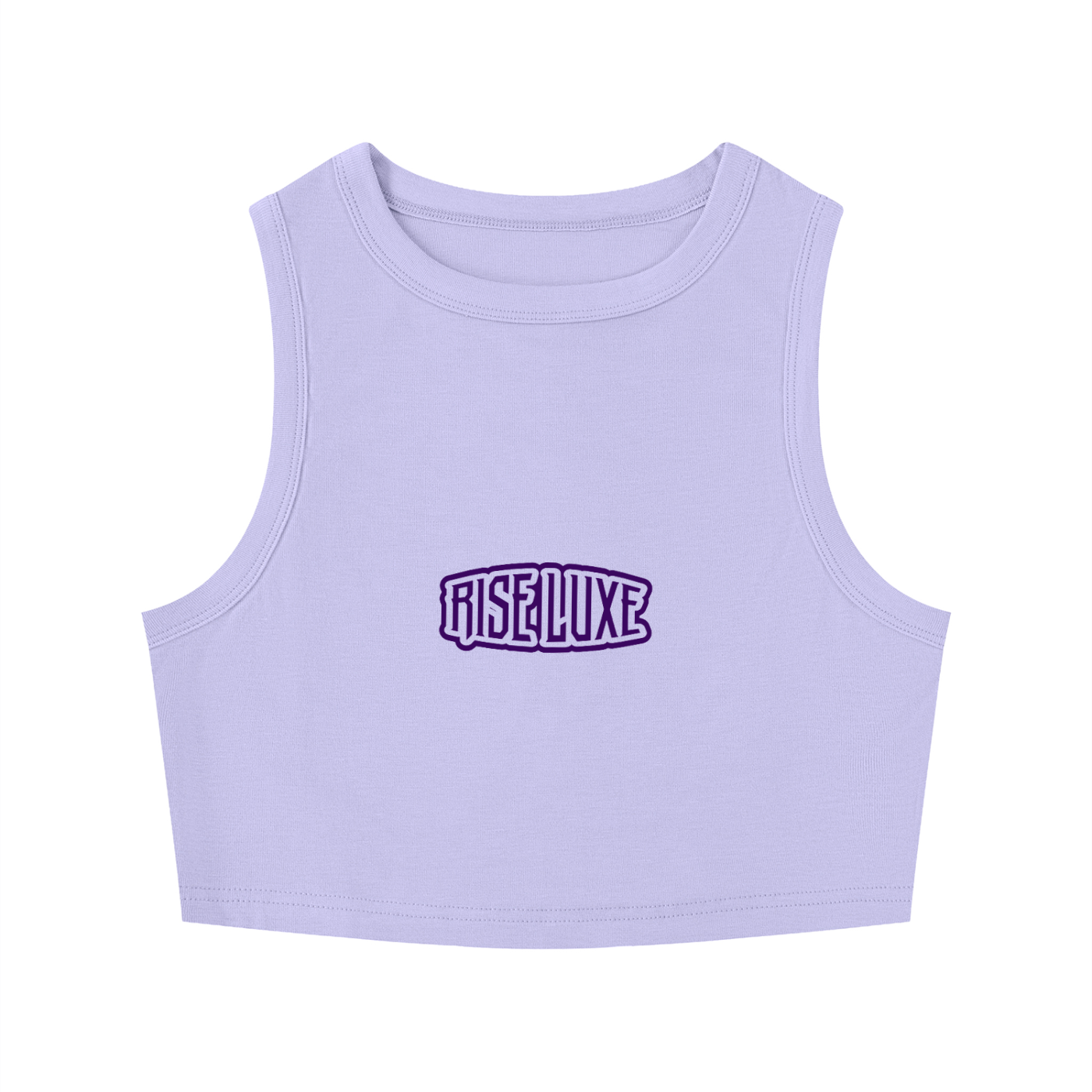 Rise Luxe Women's Crewneck Crop Tank Top – Light Purple Bodycon Rayon Blend, S–XL