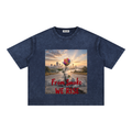 Rise Luxe From Smoke Rose Mineral Wash Boxy Cotton T-Shirt – Royal Blue | S–2XL