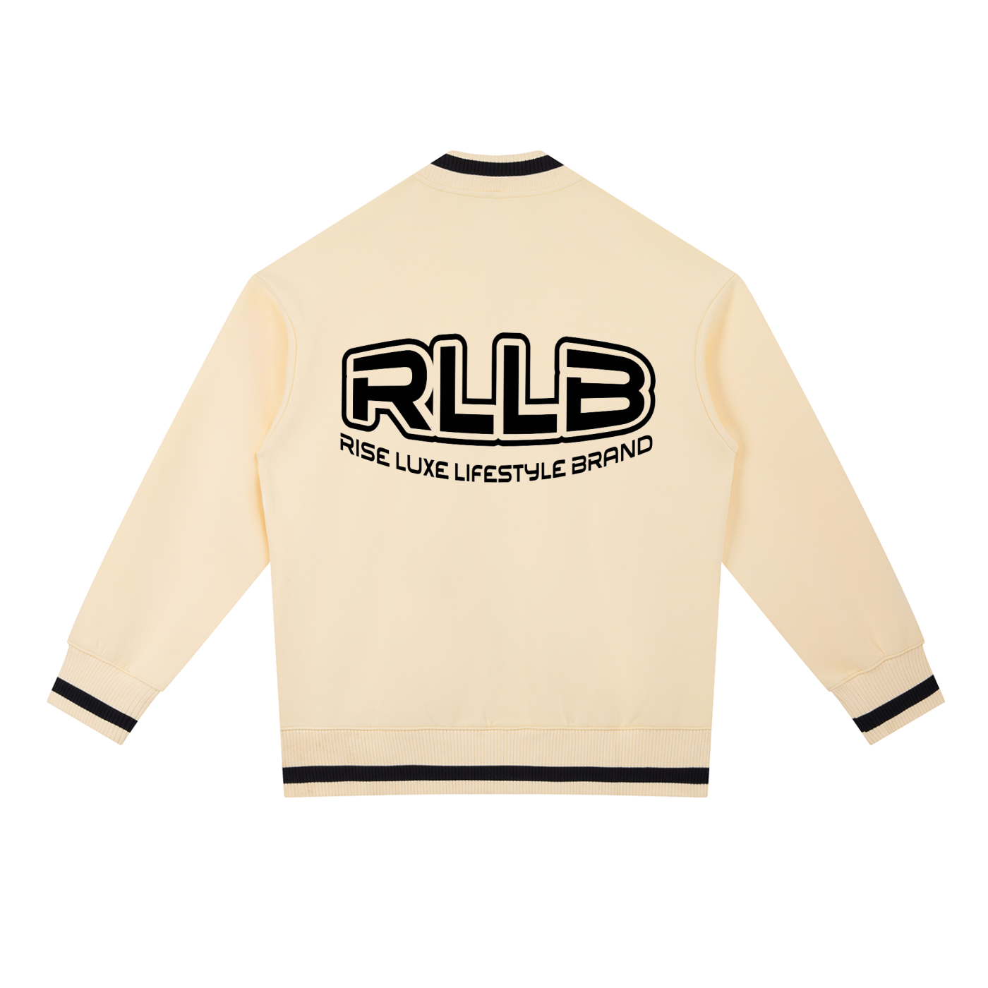 Rise Luxe Unisex Contrast Piping Zip Bomber Jacket – Apricot Cotton Blend Stand Collar, XS–2XL