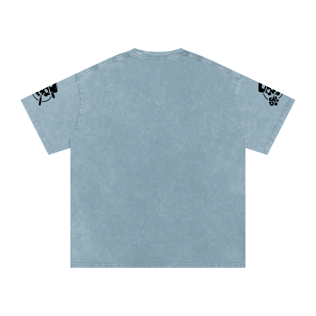 Rise Luxe Unisex Snow Washed Oversized T-Shirt – Blue Jeans 100% Cotton Drop Shoulder, S–2XL