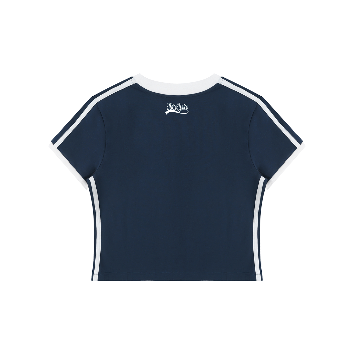 Rise Luxe Signature Women's Retro Binding V-Neck Crop T-Shirt (S-XL)