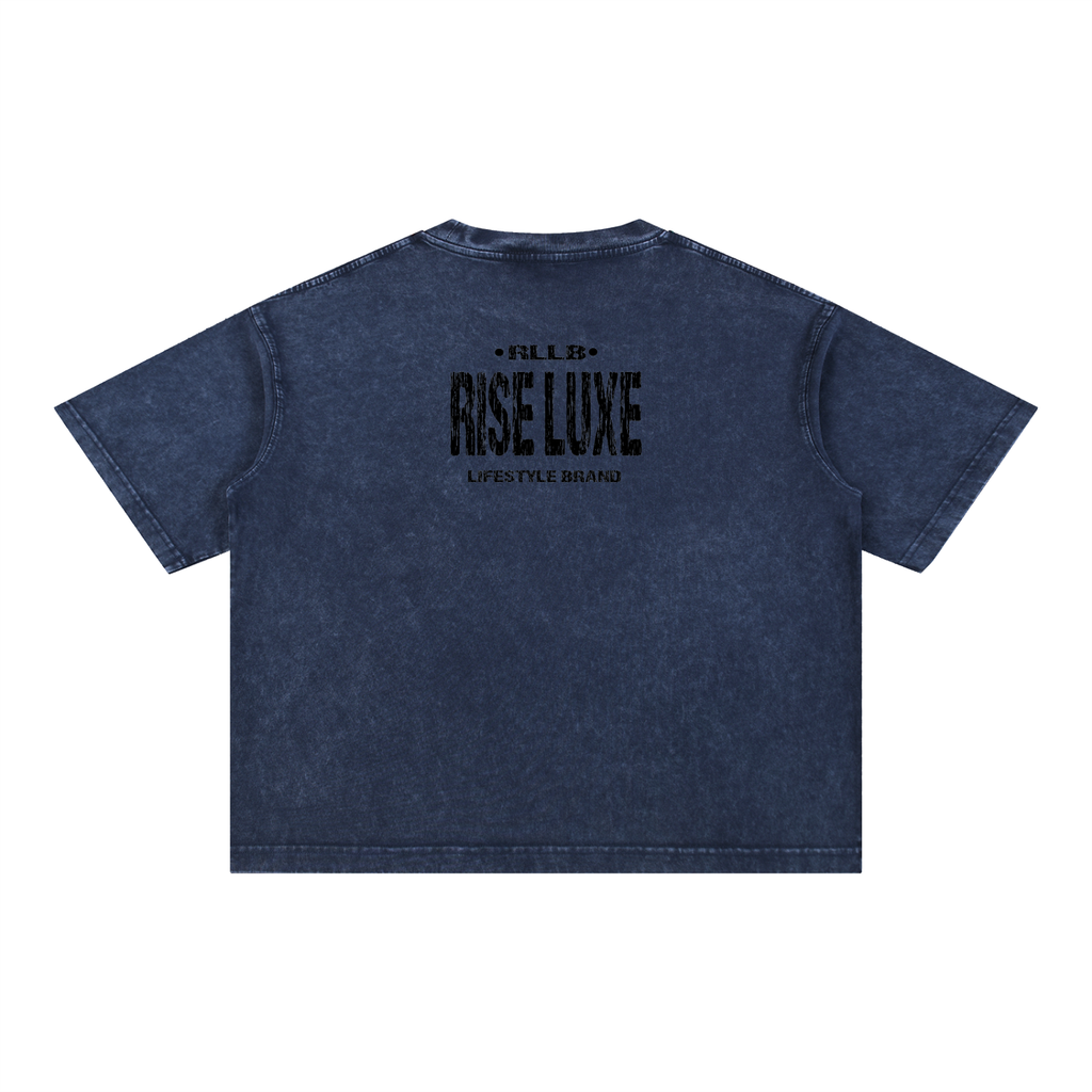 Rise Luxe From Smoke Fist Mineral Wash Boxy Cotton T-Shirt – Royal Blue | S–2XL