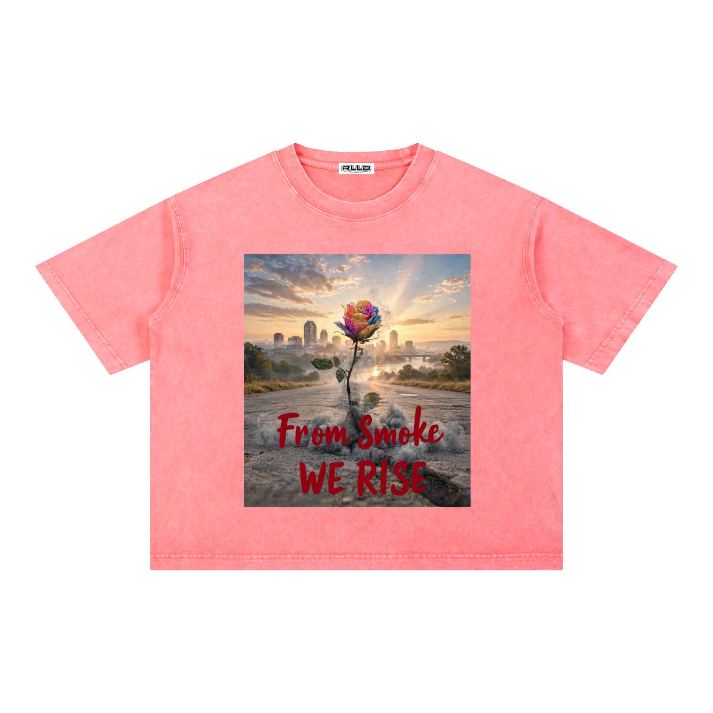 Rise Luxe From Smoke Rose Mineral Wash Boxy Cotton T-Shirt – Pink | S–2XL