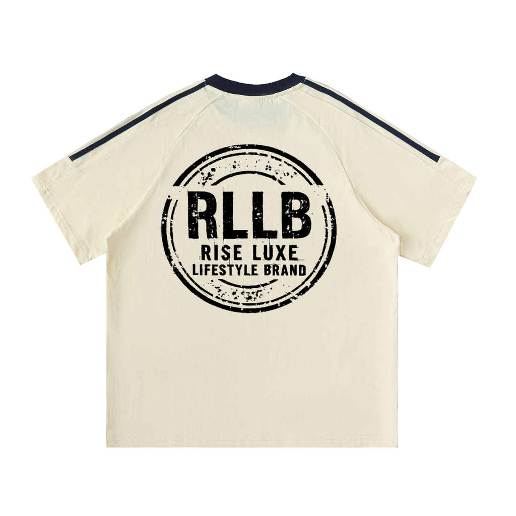 Rise Luxe Contrast Tape Crewneck Cotton T-Shirt | S–3XL