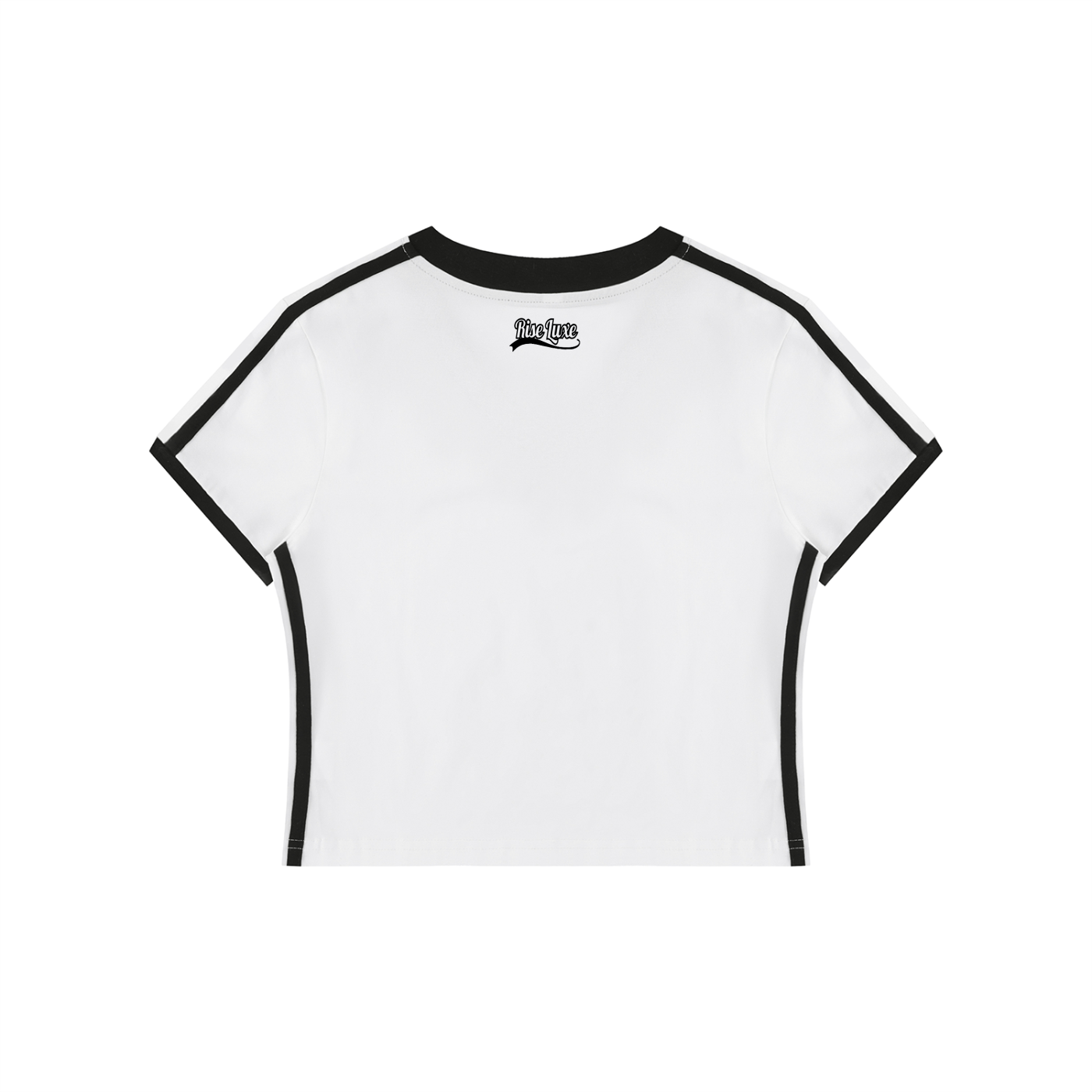Rise Luxe Signature Women's Retro Binding V-Neck Crop T-Shirt (S-XL)