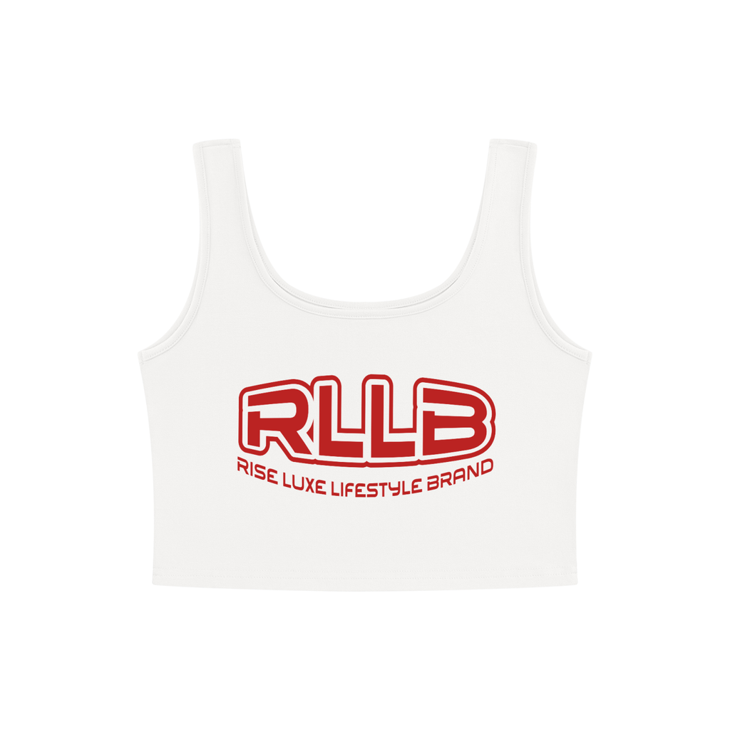 Rise Luxe Women's Cropped Tank Top – White Bodycon Sleeveless Rayon Blend, XS–L