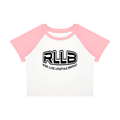 Rise Luxe Women's Color Block Raglan Crop T-Shirt – White & Pink Cotton Spandex, S–XL
