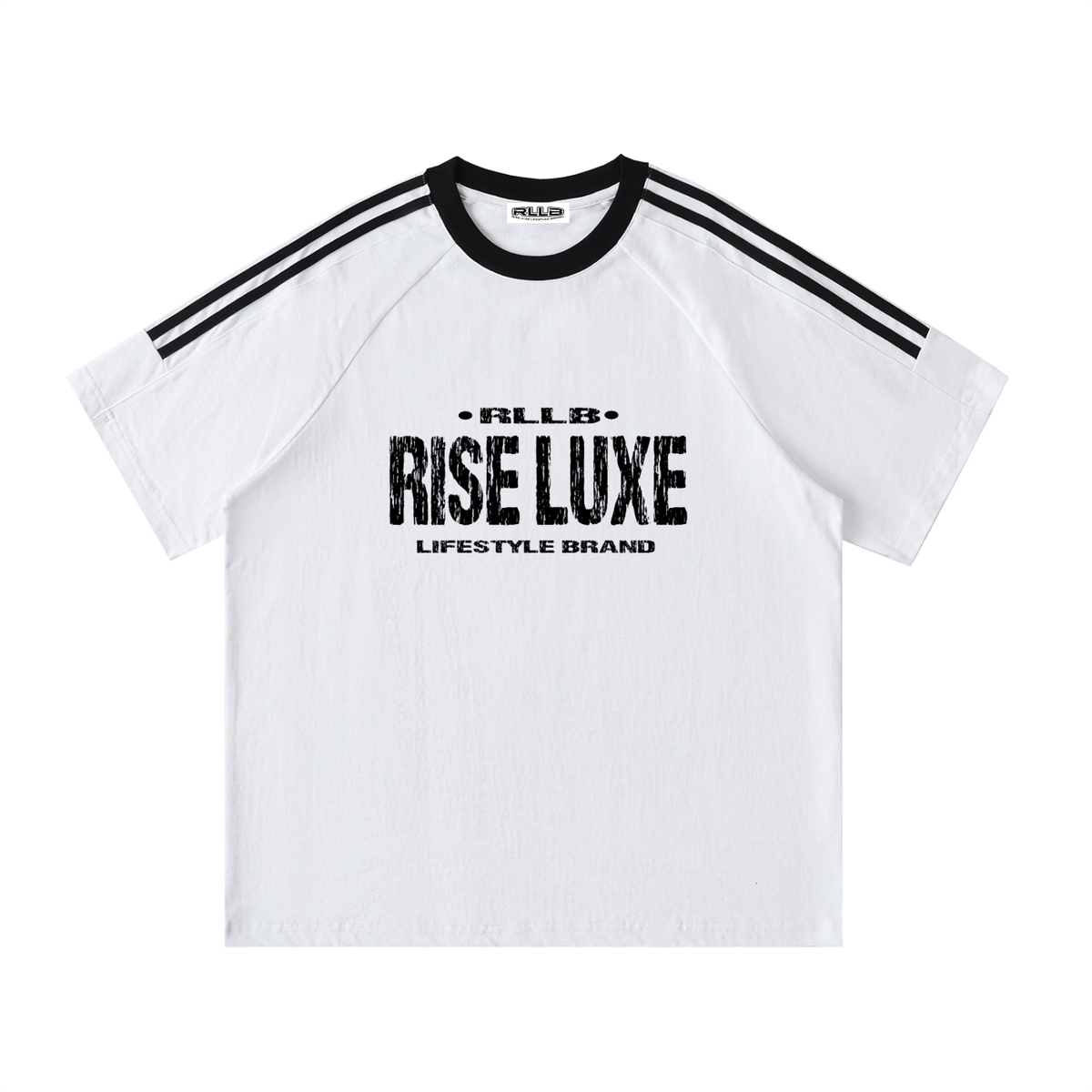 Contrast Tape Crewneck Cotton T-Shirt (S–3XL)