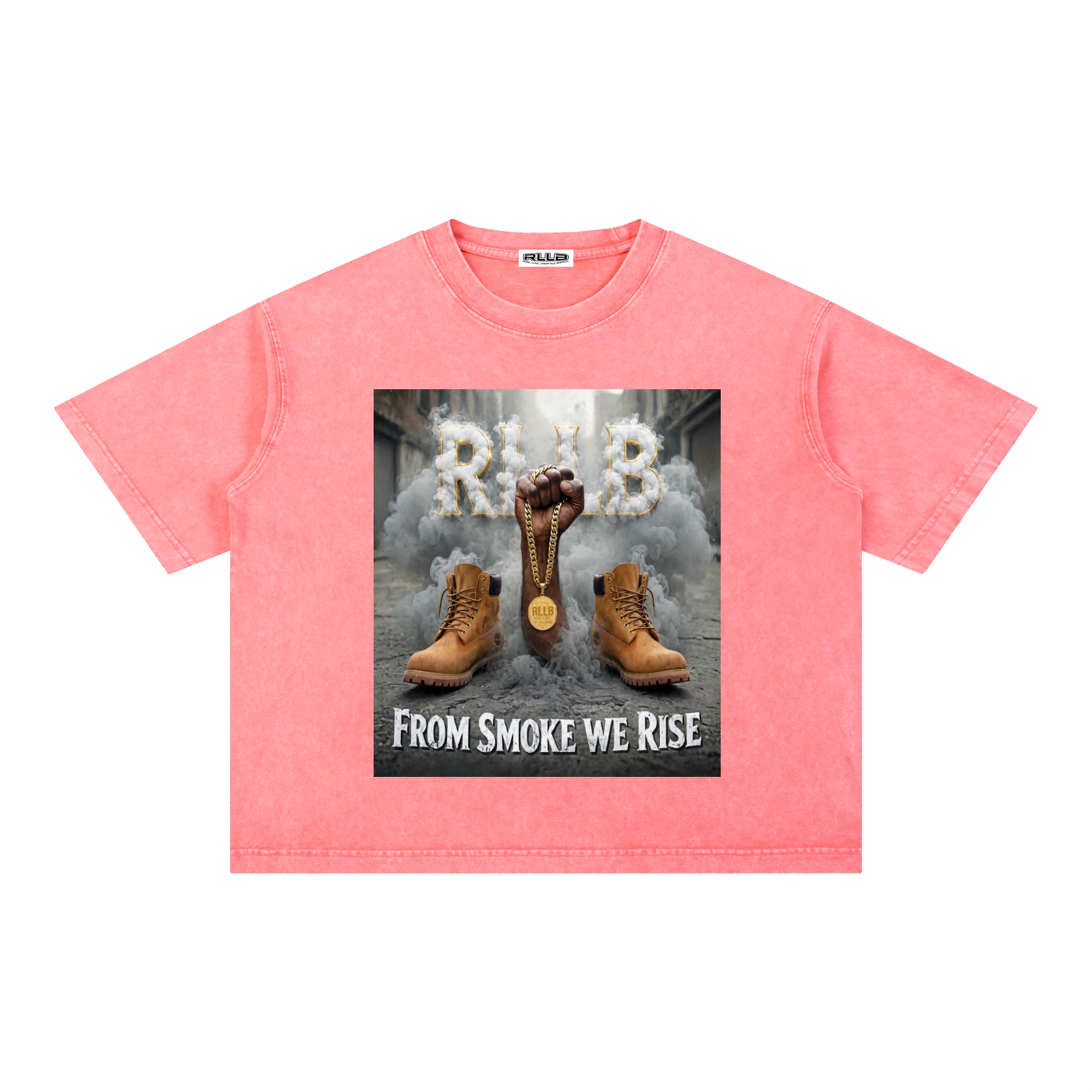 Rise Luxe From Smoke Fist Mineral Wash Boxy Cotton T-Shirt – Pink | S–2XL