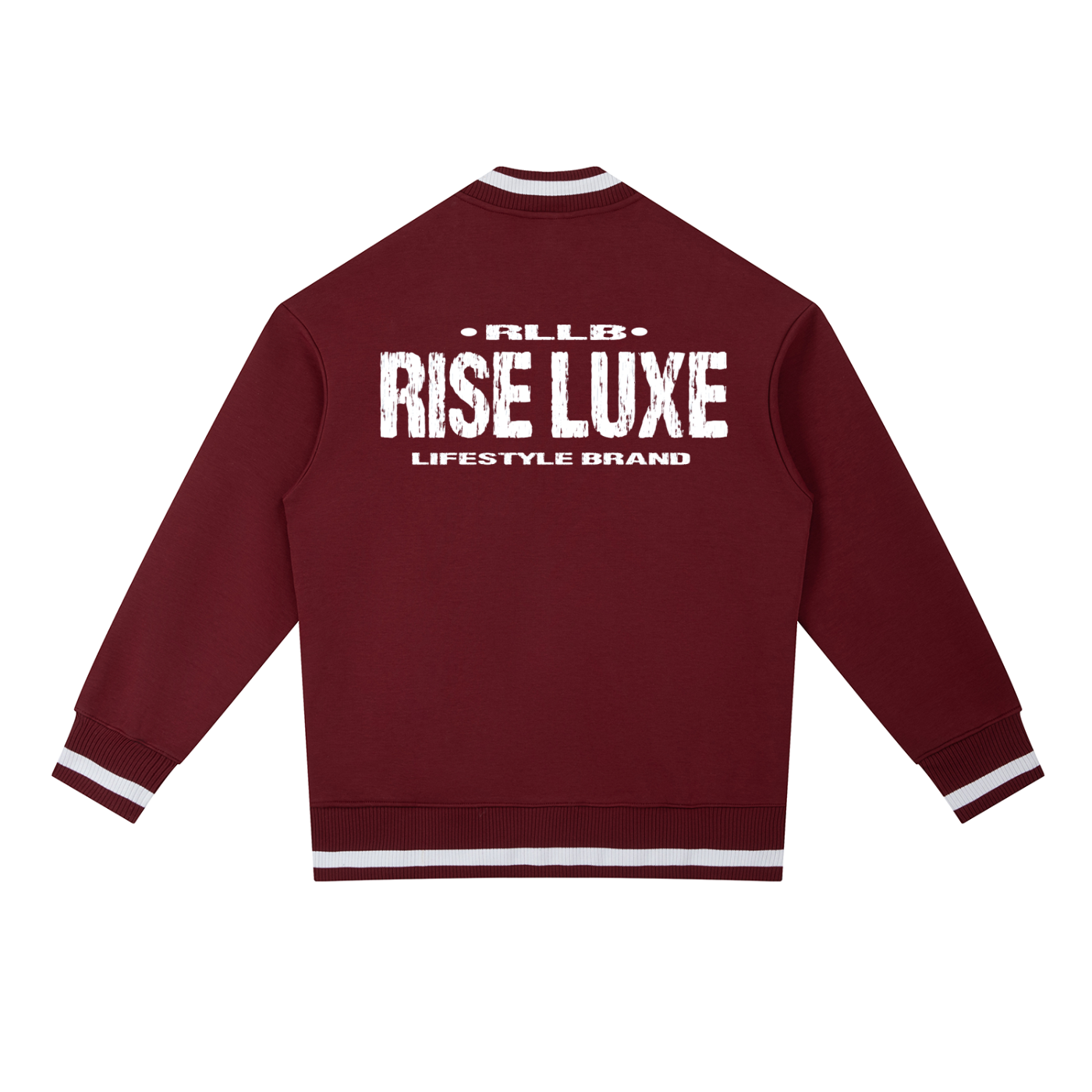 Rise Luxe Scripted Contrast Piping Zip Bomber Jacket (XS-2XL)