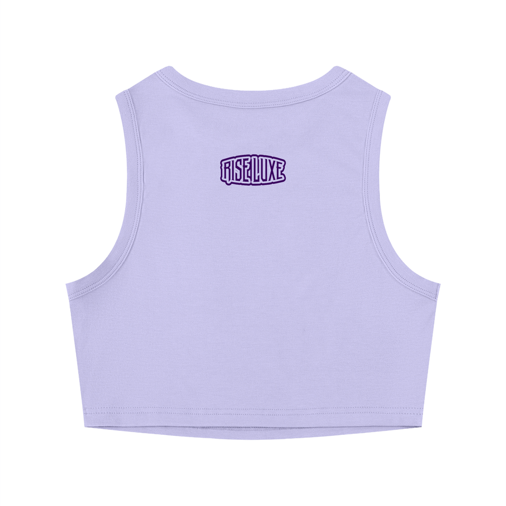 Rise Luxe Women's Crewneck Crop Tank Top – Light Purple Bodycon Rayon Blend, S–XL