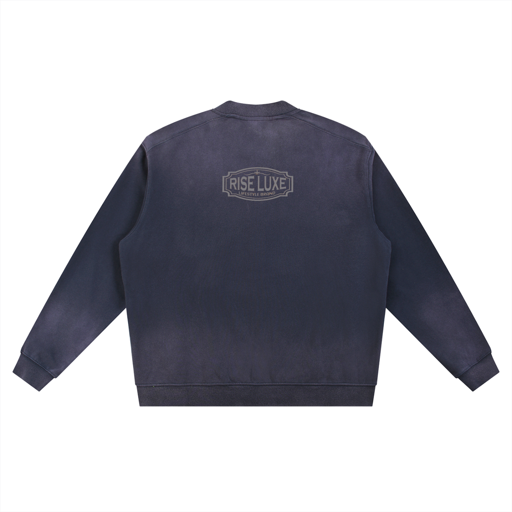 Rise Luxe Vintage Sun Fade Heavyweight Baseball Jacket (S-2XL)