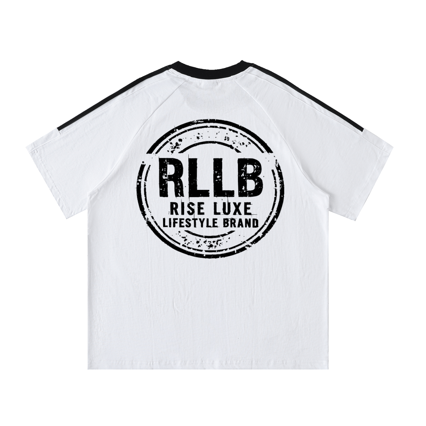 Rise Luxe Contrast Tape Crewneck Cotton T-Shirt | S–3XL