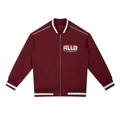 Rise Luxe Unisex Contrast Piping Zip Bomber Jacket – Wine Red Cotton Blend Stand Collar, XS–2XL