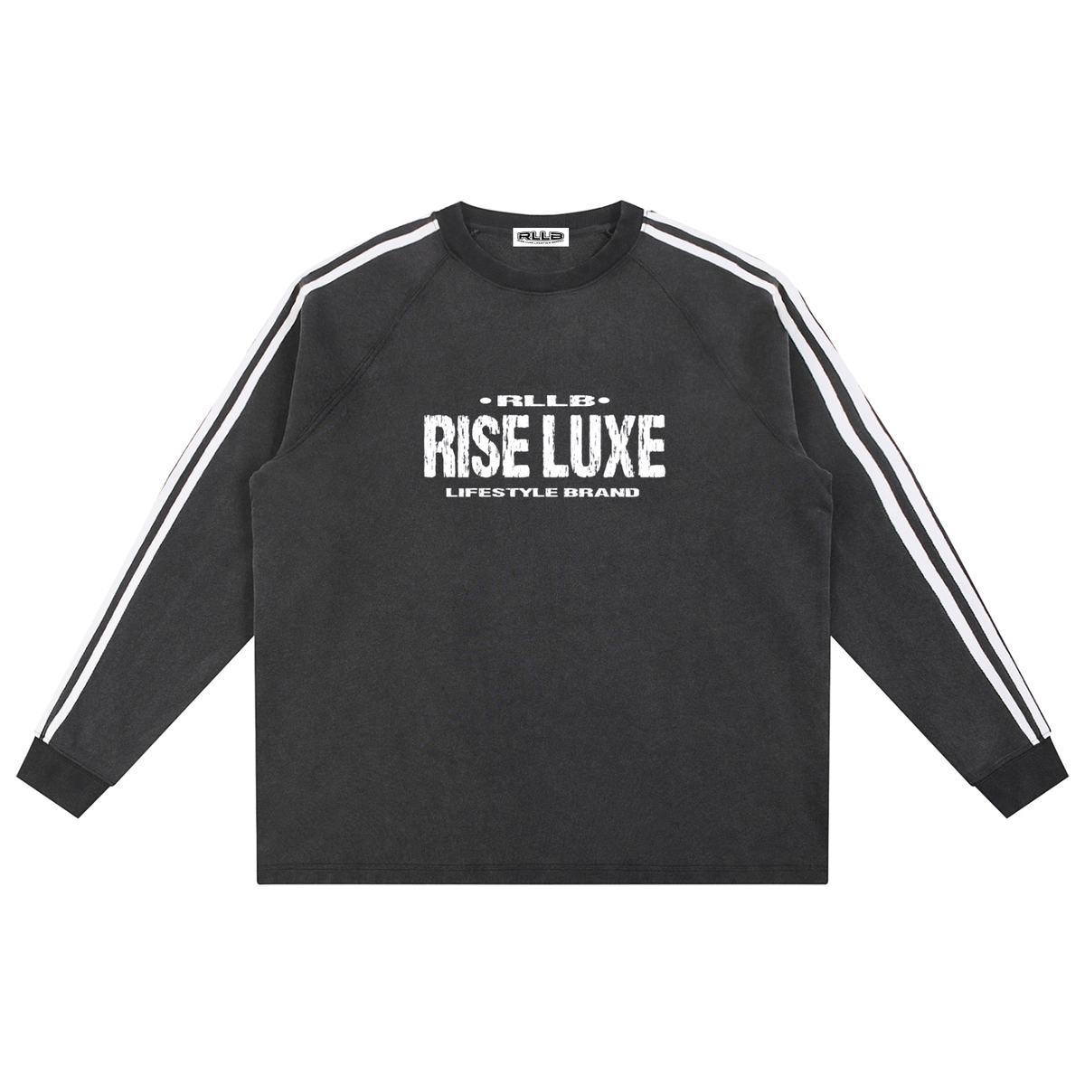 Branded Snow Washed Contrast Tape Sweatshirt (S - XL)