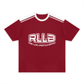 Rise Luxe Unisex Color Block Oversized T-Shirt – Wine Red & White Drop Shoulder Cotton, S–3XL