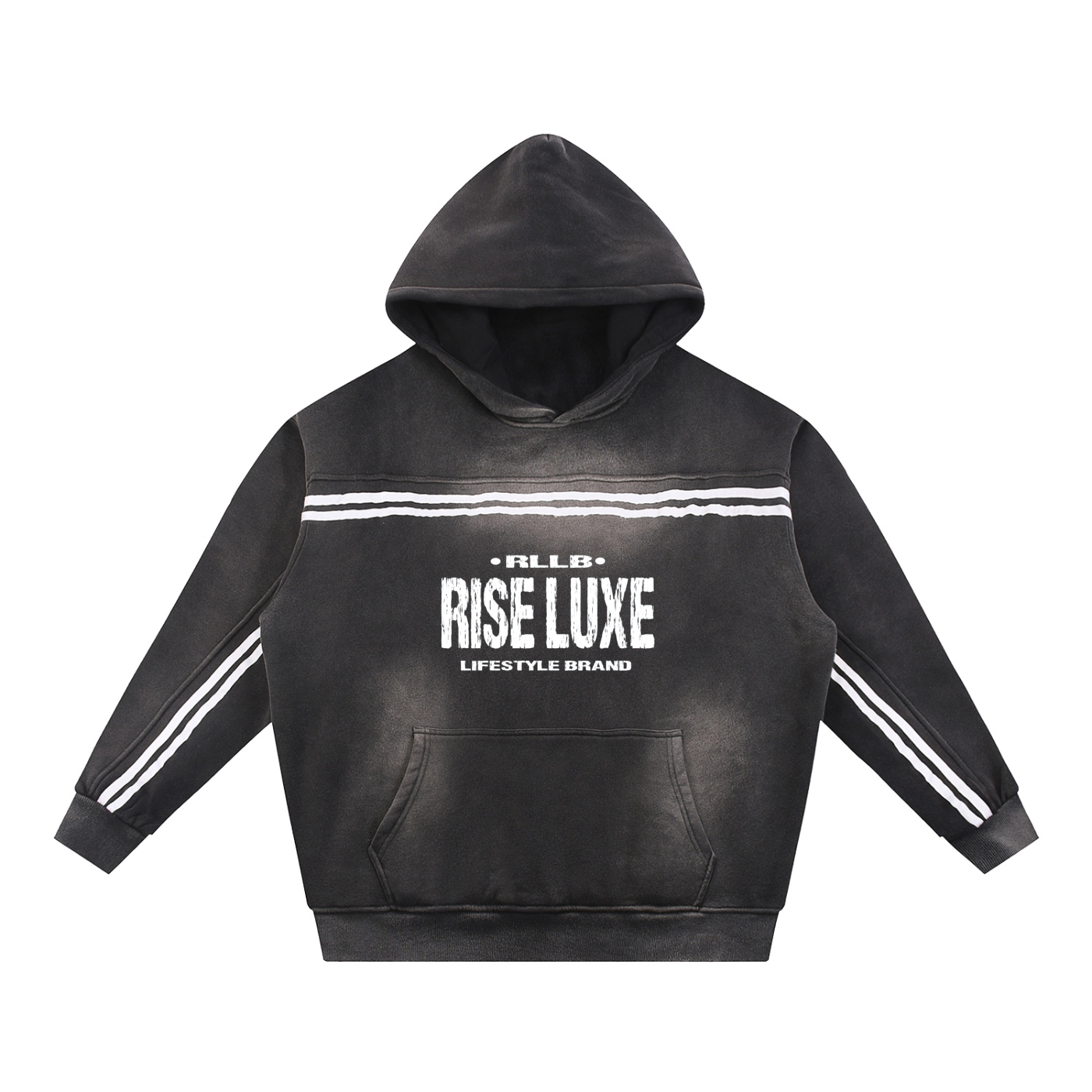Rise Luxe Sun Fade Contrast Tape Fleece Hoodie (M-XL)