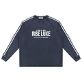 Branded Snow Washed Contrast Tape Sweatshirt (S - XL)