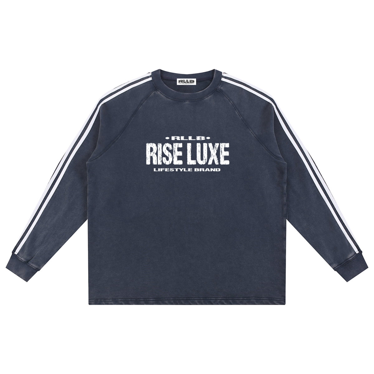 Branded Snow Washed Contrast Tape Sweatshirt (S - XL)