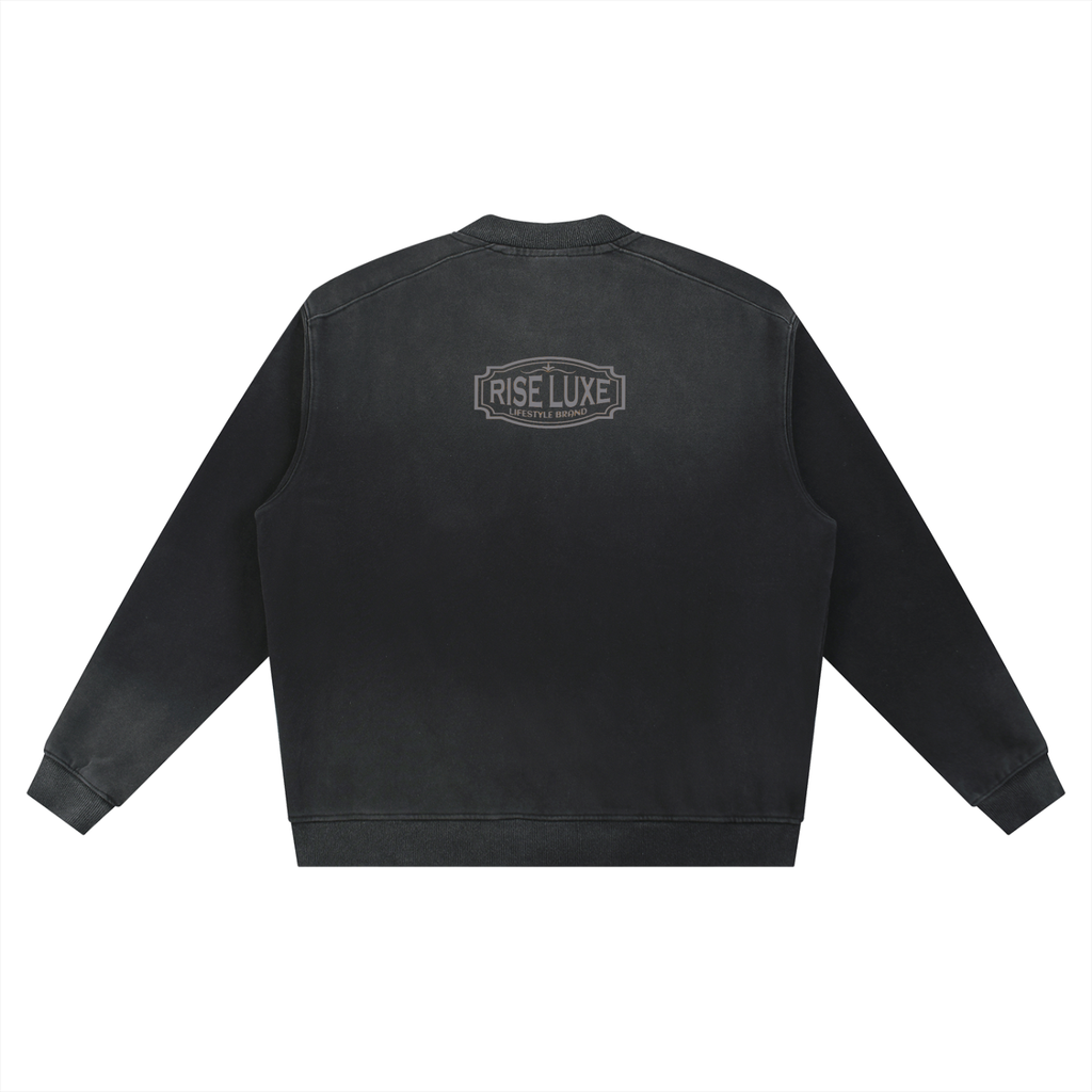 Rise Luxe Vintage Sun Fade Heavyweight Baseball Jacket (S-2XL)