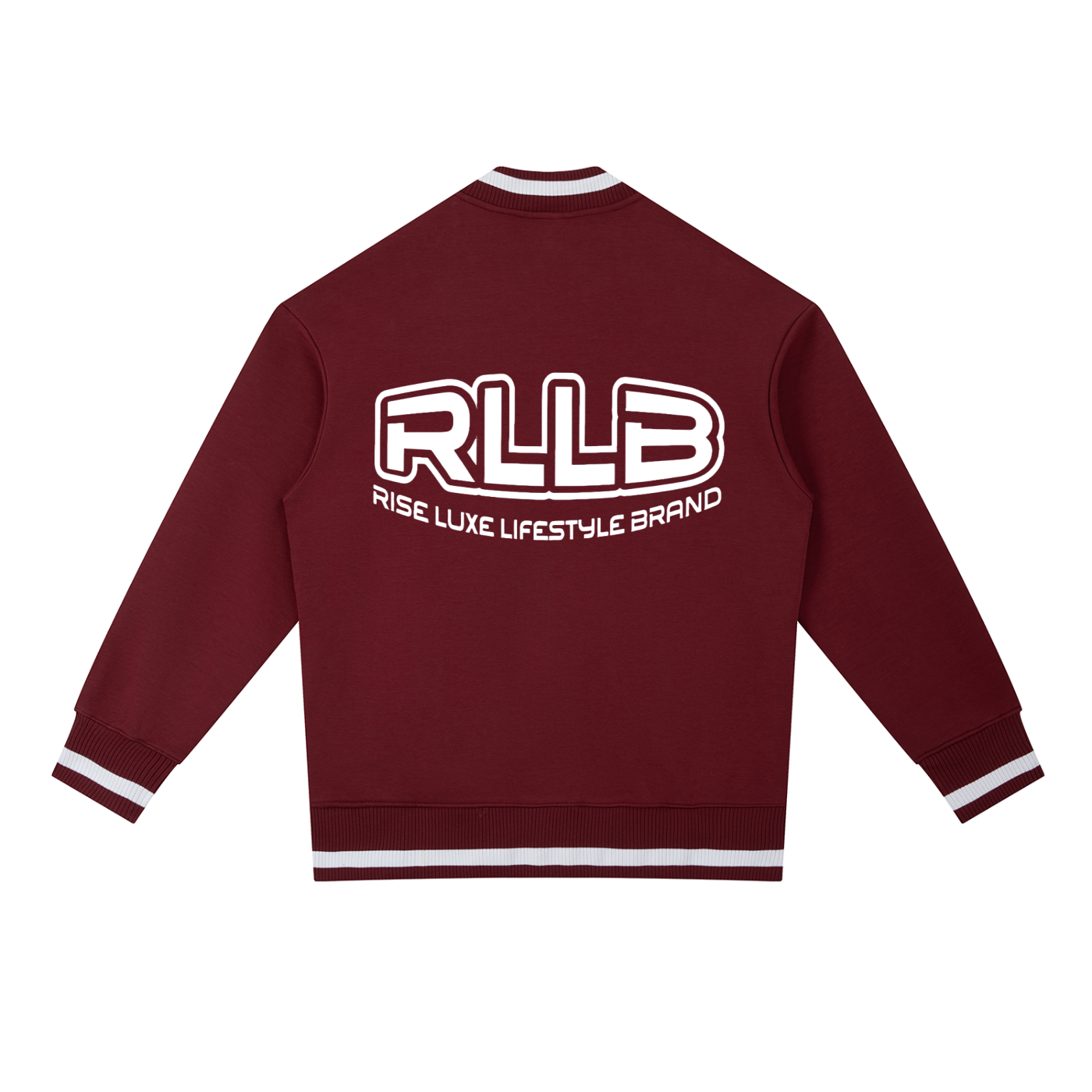 Rise Luxe Unisex Contrast Piping Zip Bomber Jacket – Wine Red Cotton Blend Stand Collar, XS–2XL