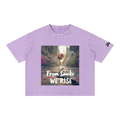 Rise Luxe From Smoke Concrete Rose Mineral Wash Boxy Cotton T-Shirt – Purple | S–2XL