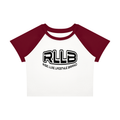 Rise Luxe Women's Color Block Raglan Crop T-Shirt – White & Wine Red Cotton Spandex, S–XL