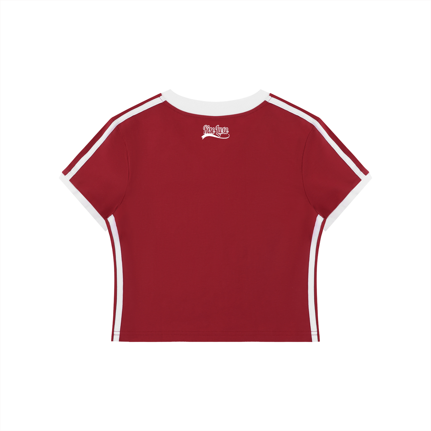 Rise Luxe Signature Women's Retro Binding V-Neck Crop T-Shirt (S-XL)