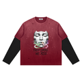 Rise Luxe From Smoke Long Sleeve Unisex Vintage Wash Distressed Layer T-Shirt (S-2XL)