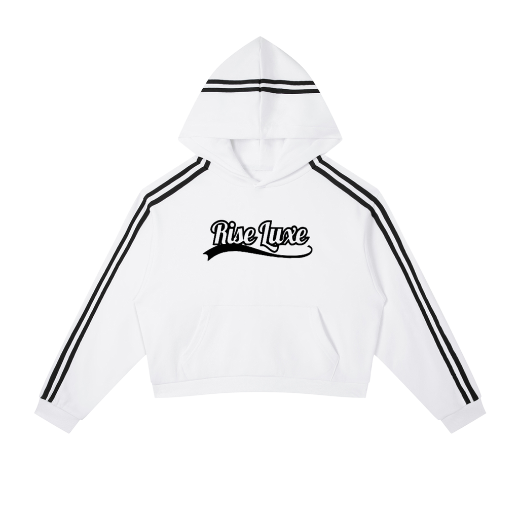 Rise Luxe Women's Sport Contrast Side Stripe Cropped Hoodie (S-XL)
