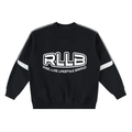 Rise Luxe Unisex Oversized Crewneck Taped Sweatshirt – Black Cotton Blend, S–3XL