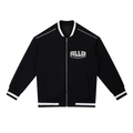 Rise Luxe Unisex Contrast Piping Zip Bomber Jacket – Black Cotton Blend Stand Collar, XS–2XL
