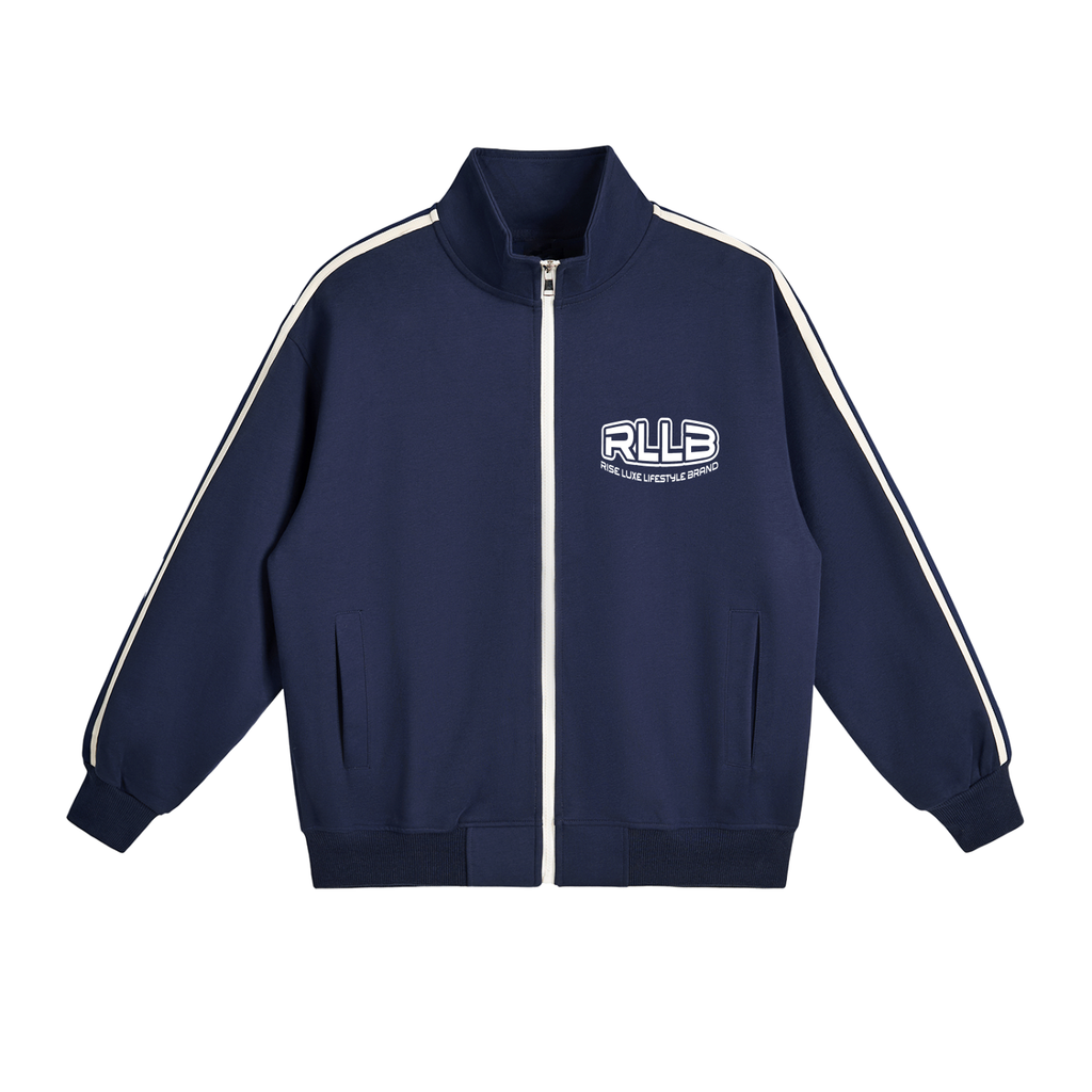 Rise Luxe Contrast Side-Stripe Stand Collar Jacket (Sizes S-2XL)