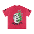 Rise Luxe Unisex Snow Washed Oversized T-Shirt – Dark Red 100% Cotton Drop Shoulder, S–2XL
