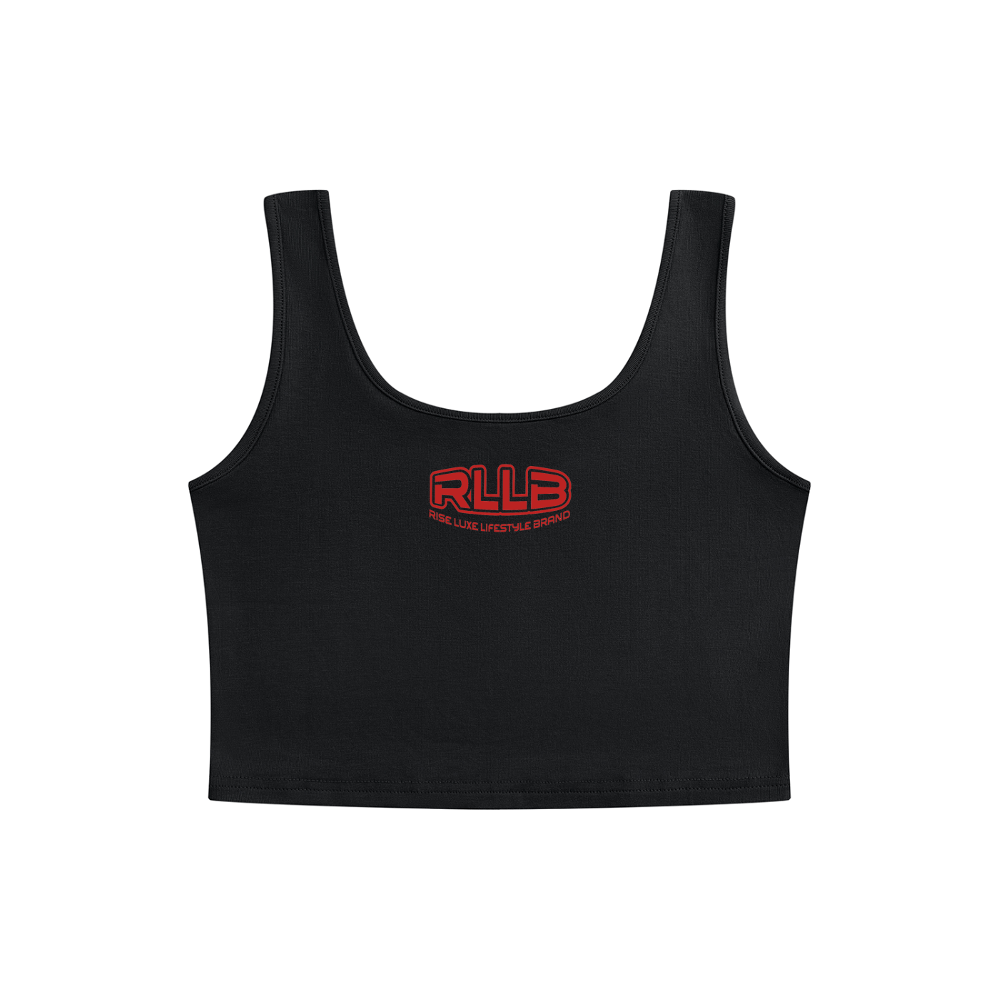 Rise Luxe Women's Cropped Tank Top – Black Bodycon Sleeveless Rayon Blend, XS–L