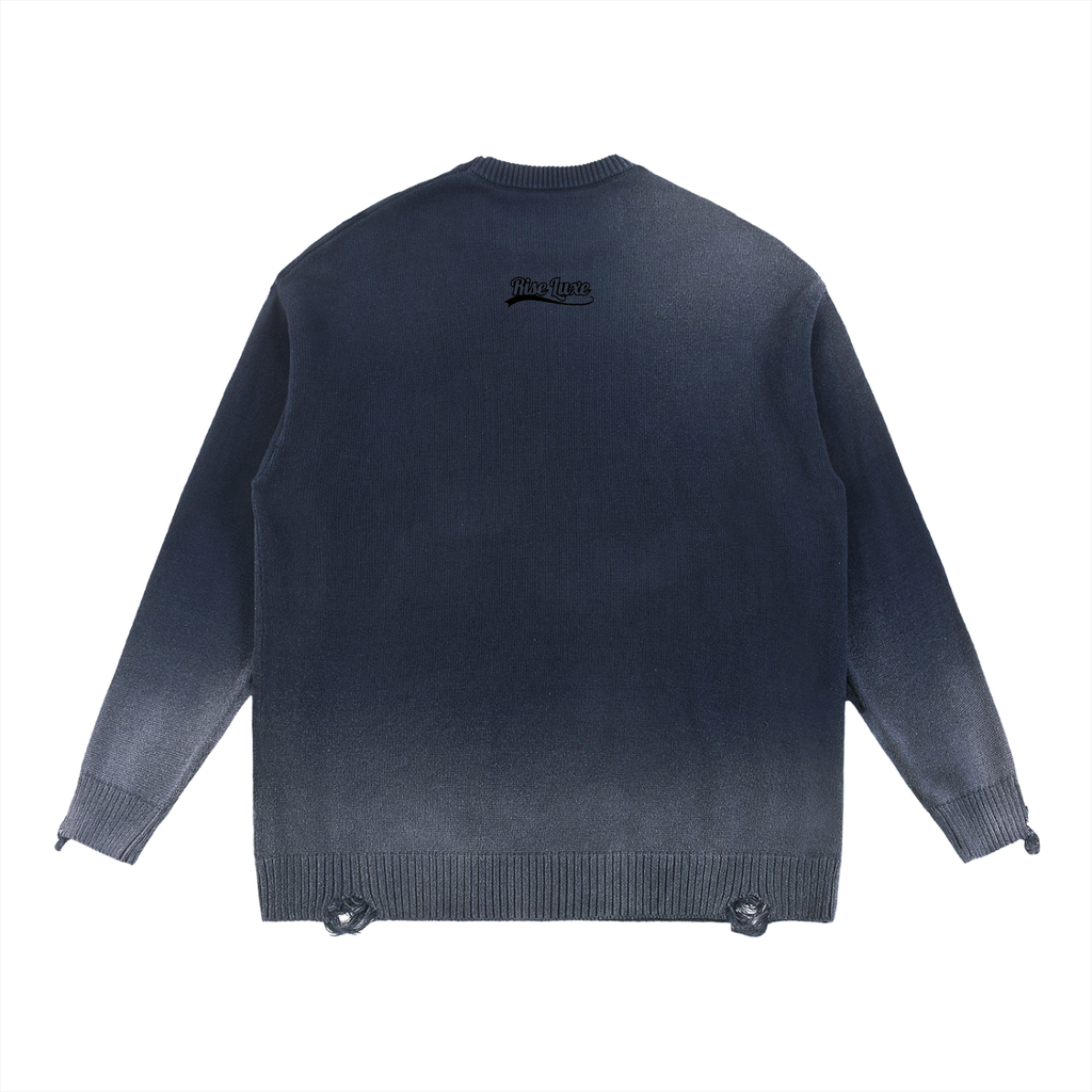 Sun Fade Distressed Ripped Crewneck Sweater (S - 2XL)