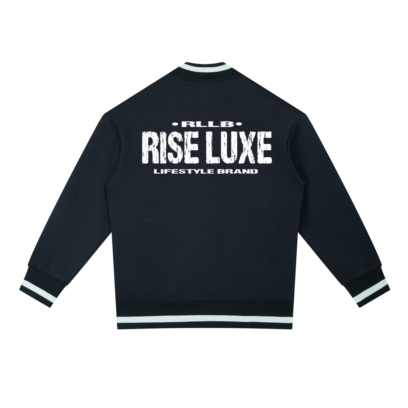 Rise Luxe Scripted Contrast Piping Zip Bomber Jacket (XS-2XL)