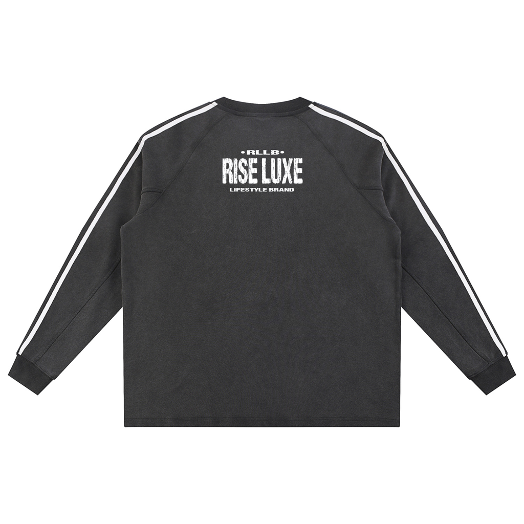 Branded Snow Washed Contrast Tape Sweatshirt (S - XL)