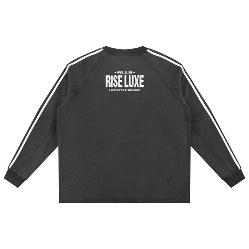 Branded Snow Washed Contrast Tape Sweatshirt (S - XL)