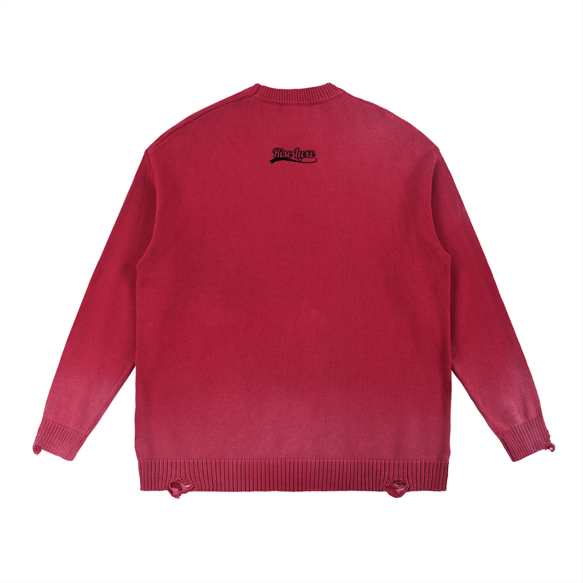 Sun Fade Distressed Ripped Crewneck Sweater (S - 2XL)