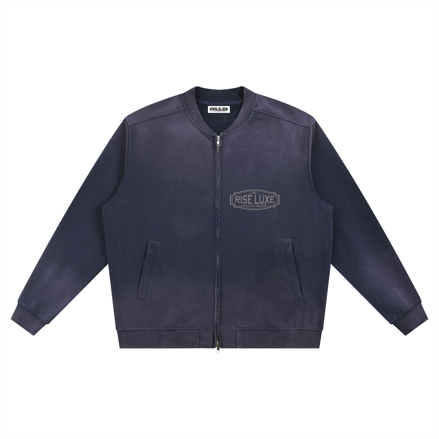 Rise Luxe Vintage Sun Fade Heavyweight Baseball Jacket (S-2XL)