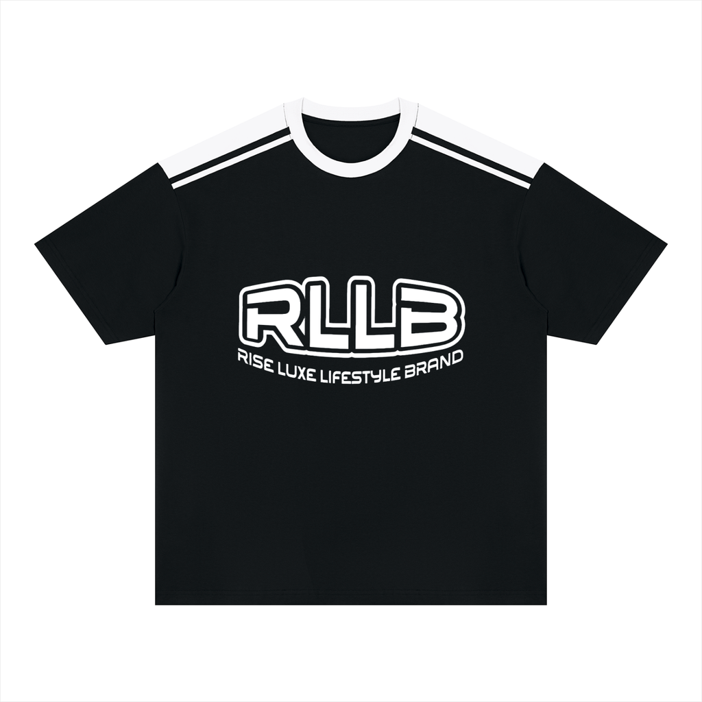 Rise Luxe Unisex Color Block Oversized T-Shirt – Black & White Drop Shoulder Cotton, S–3XL
