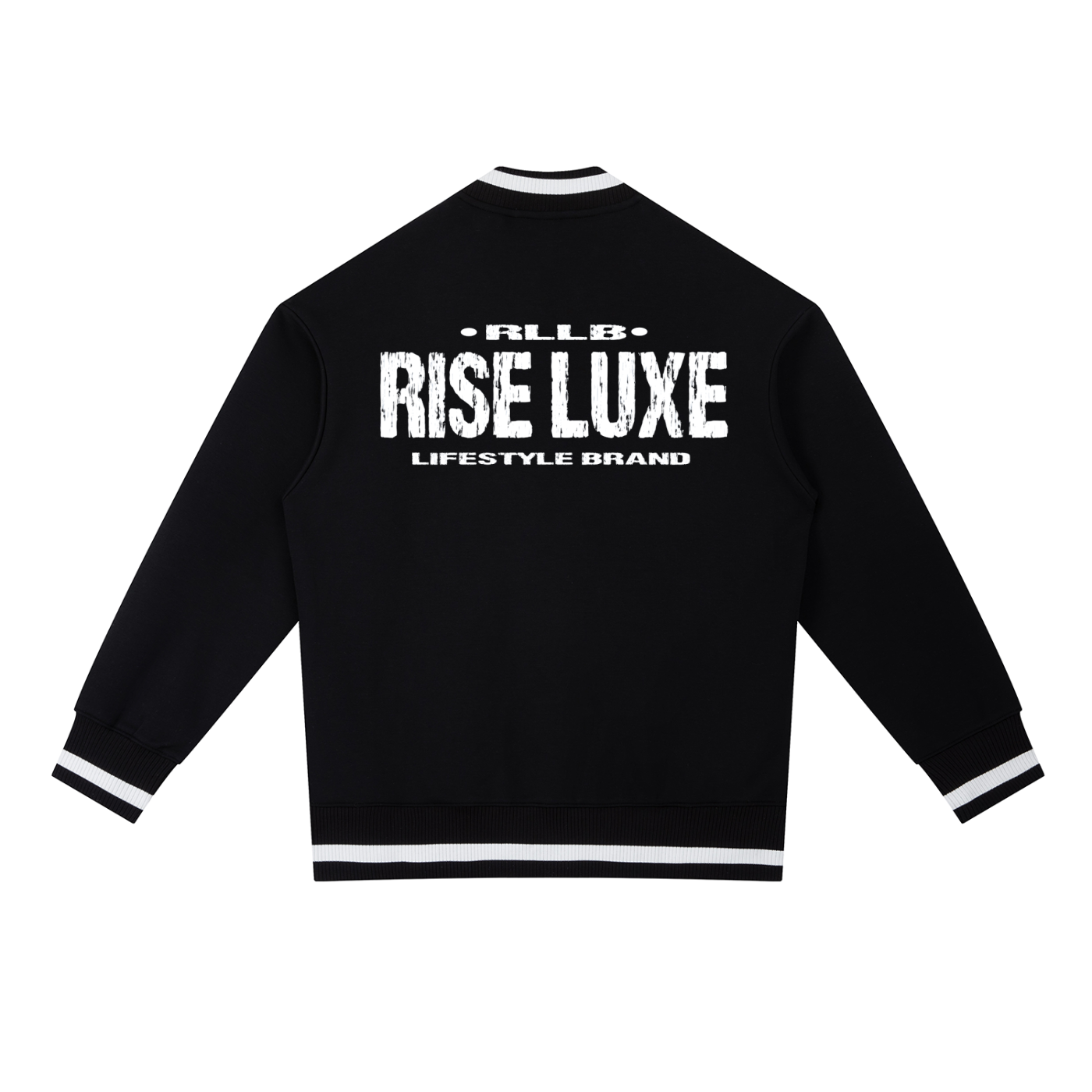 Rise Luxe Scripted Contrast Piping Zip Bomber Jacket (XS-2XL)