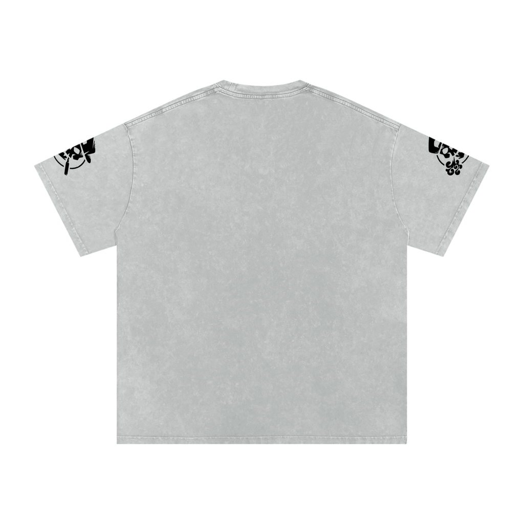 Rise Luxe Unisex Snow Washed Oversized T-Shirt – Light Gray 100% Cotton Drop Shoulder, S–3XL
