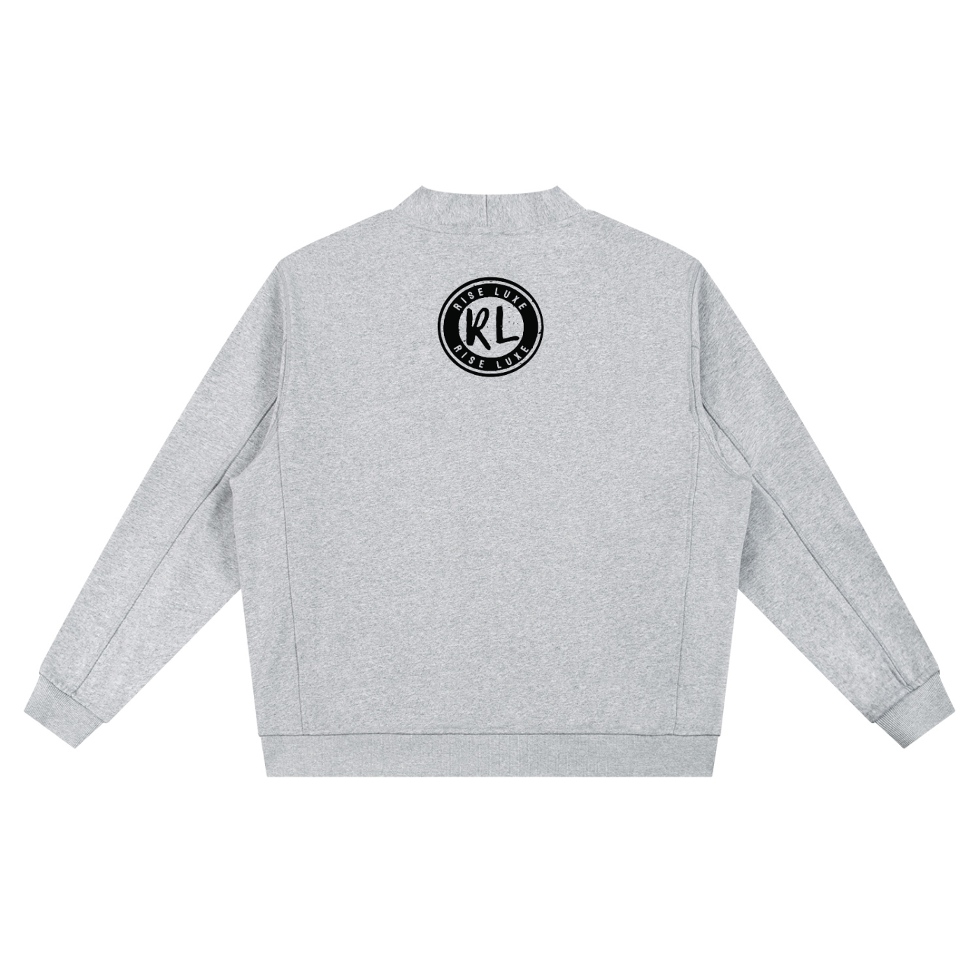 Rise Luxe Unisex Heavyweight Sweat Cardigan – Flower Gray Cotton Blend V-Neck, S–2XL
