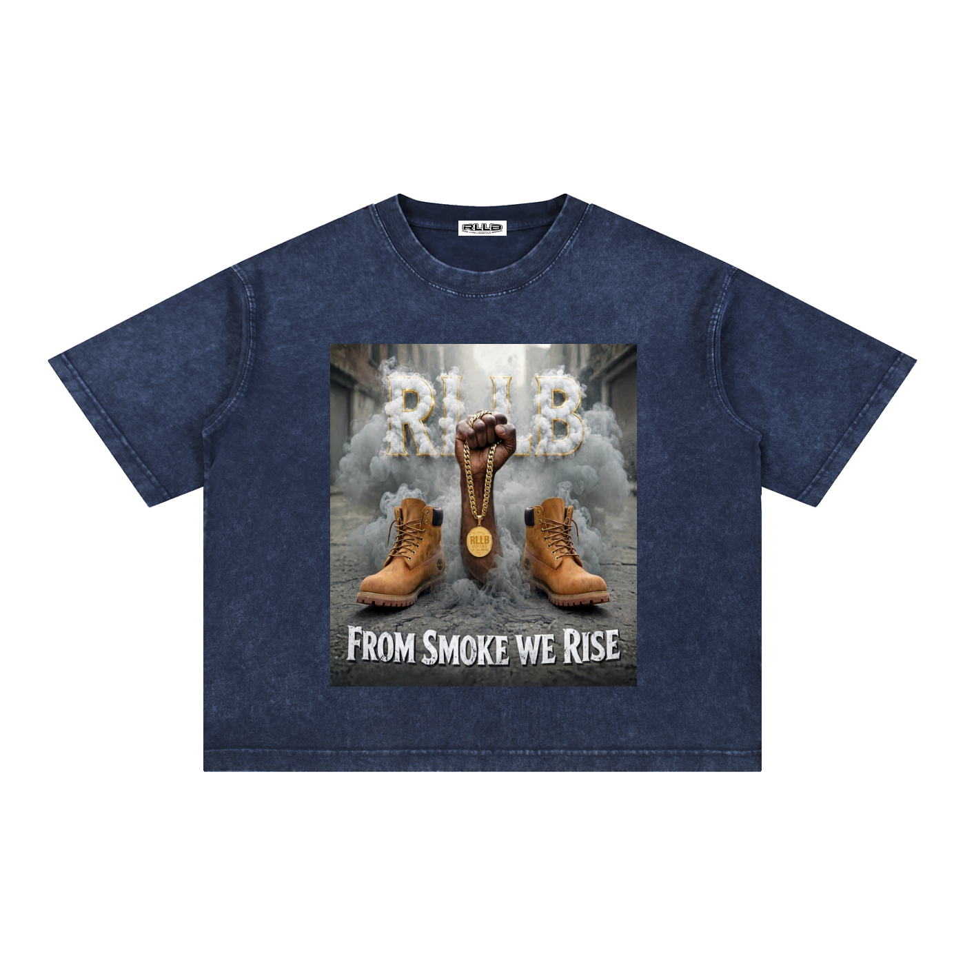 Rise Luxe From Smoke Fist Mineral Wash Boxy Cotton T-Shirt – Royal Blue | S–2XL