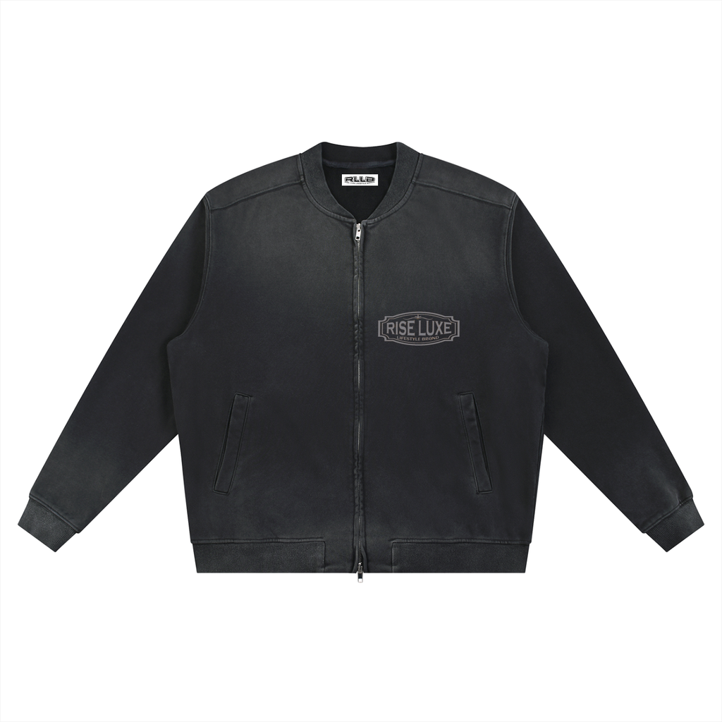 Rise Luxe Vintage Sun Fade Heavyweight Baseball Jacket (S-2XL)