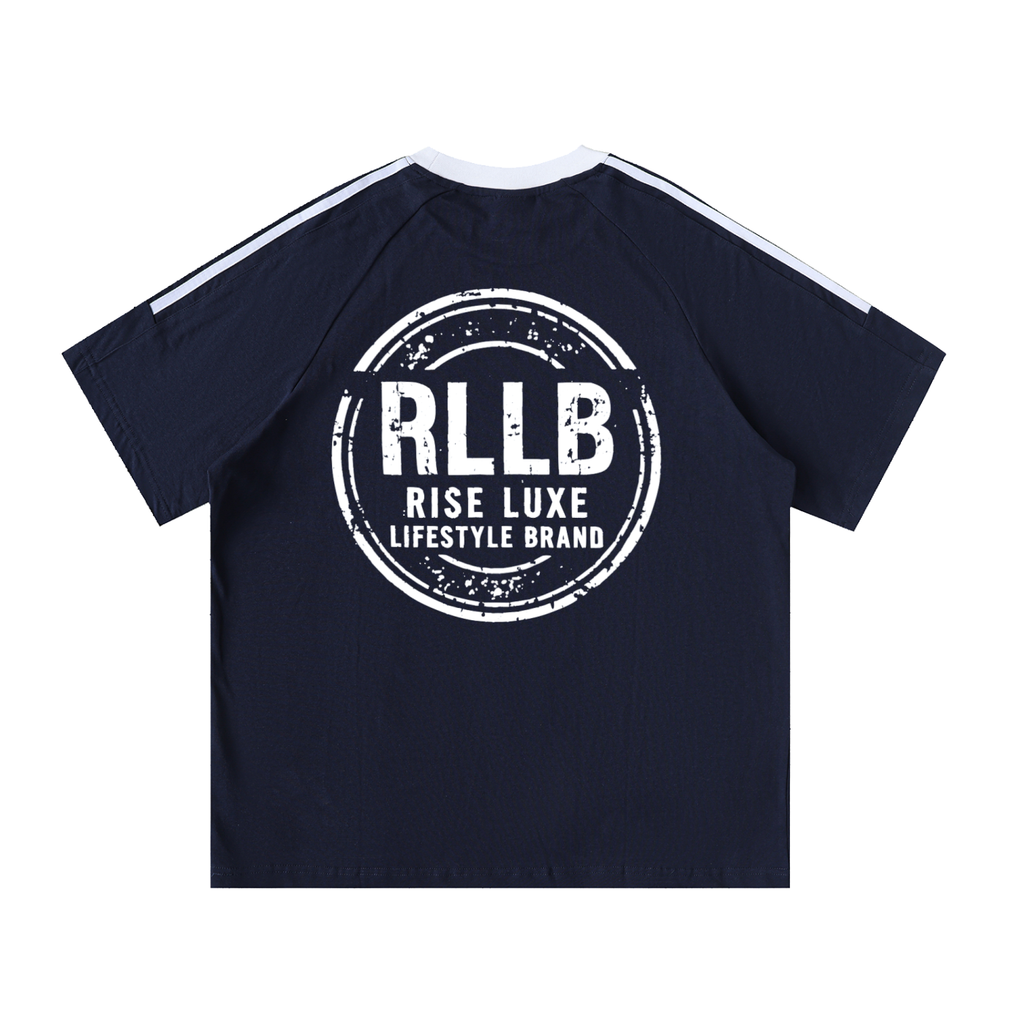Rise Luxe Contrast Tape Crewneck Cotton T-Shirt | S–3XL